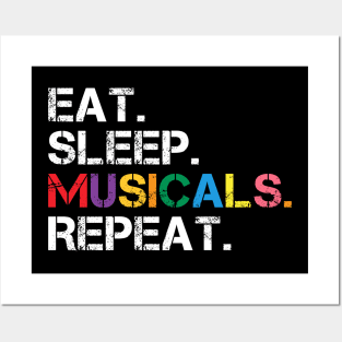 Funny Musicals Quote Eat Sleep Musicals Repeat Actor Actress Posters and Art